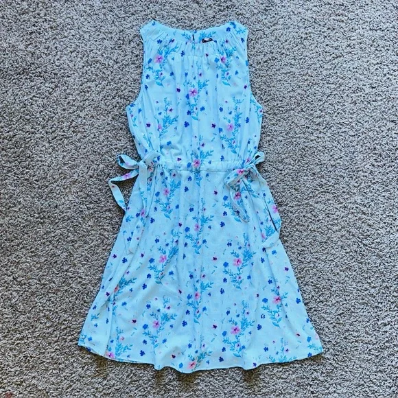Juicy Couture Light Blue Floral MiNI Dress XXL high neck summer dress - Picture 2 of 10